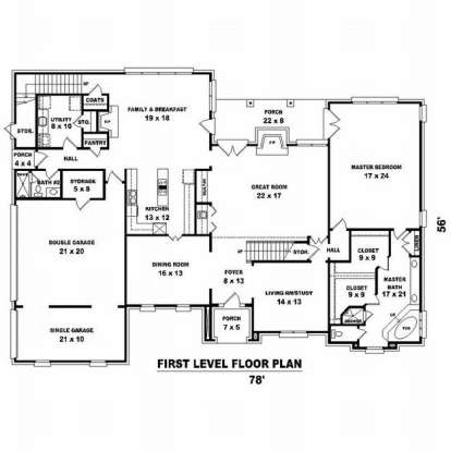 Floorplan 1 for House Plan #053-01998