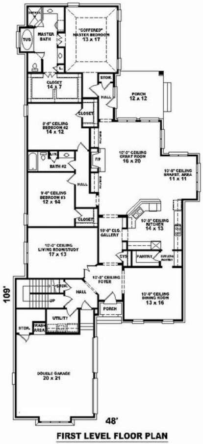 Floorplan 1 for House Plan #053-02007
