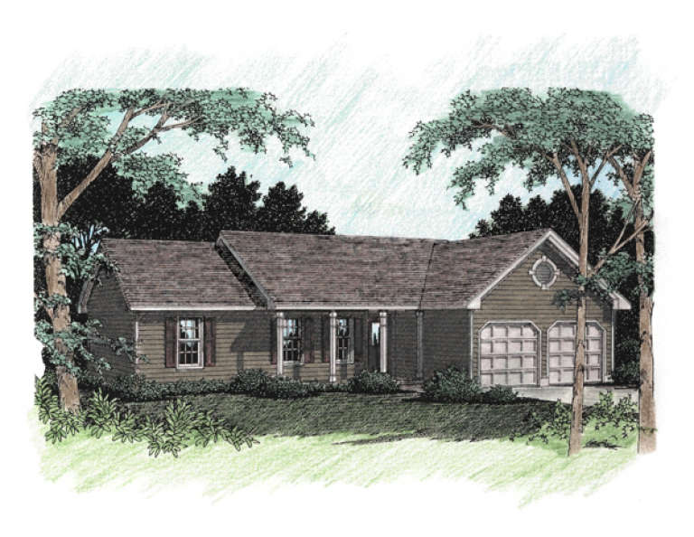 Ranch House Plan #036-00023 Elevation Photo
