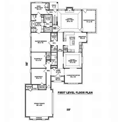 Floorplan 1 for House Plan #053-02010
