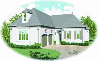 European House Plan #053-02017 Elevation Photo