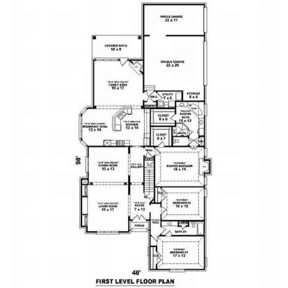 Floorplan 1 for House Plan #053-02020