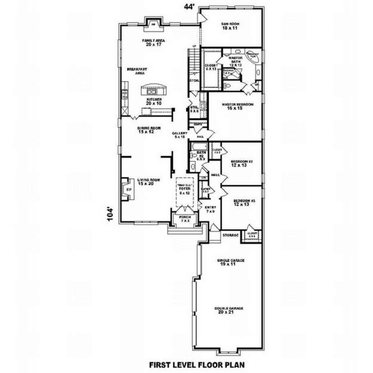 Floorplan 1 for House Plan #053-02021