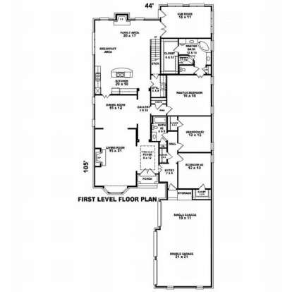 Floorplan 1 for House Plan #053-02027
