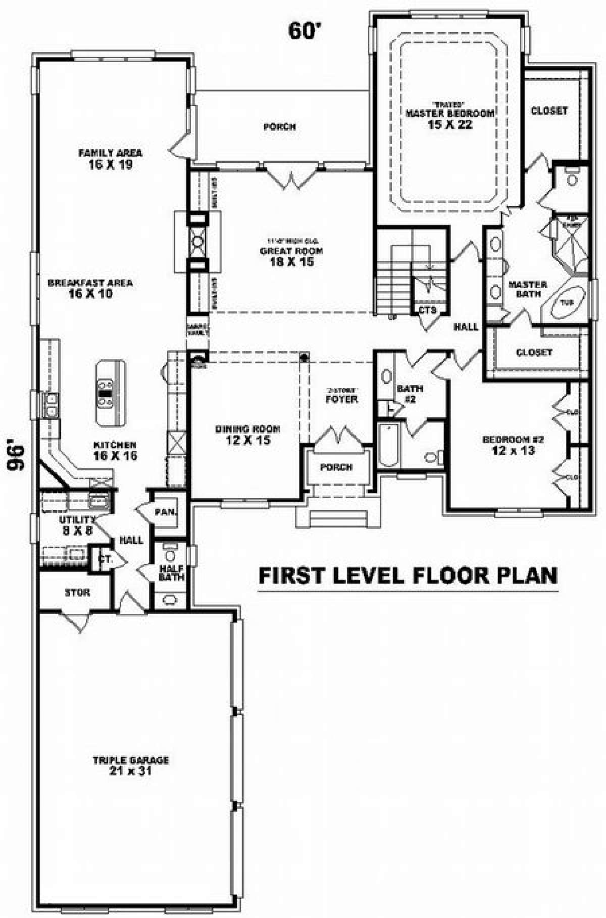 Floorplan 1 for House Plan #053-02028