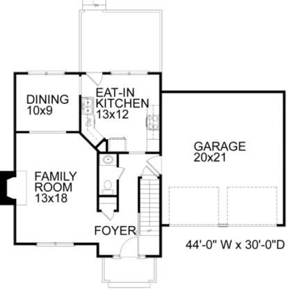 First Floor for House Plan #036-00025