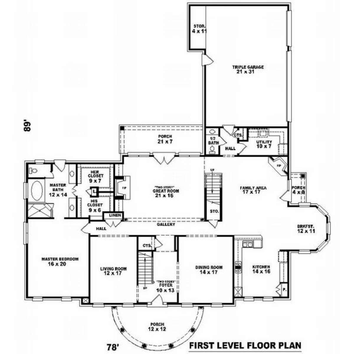 Floorplan 1 for House Plan #053-02031
