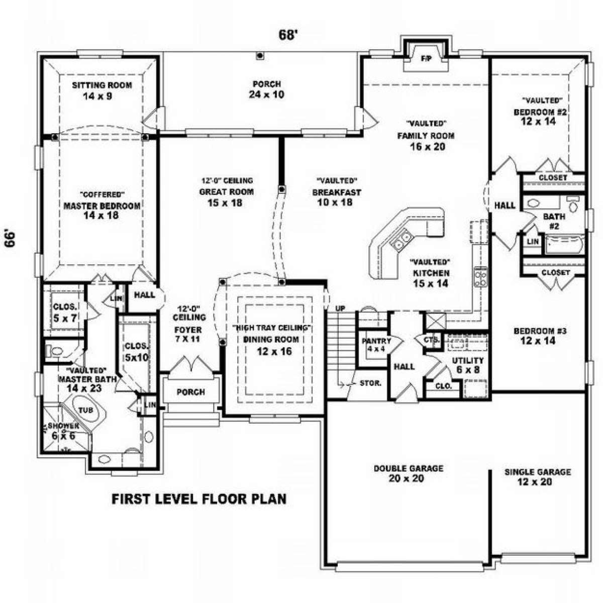 Floorplan 1 for House Plan #053-02032