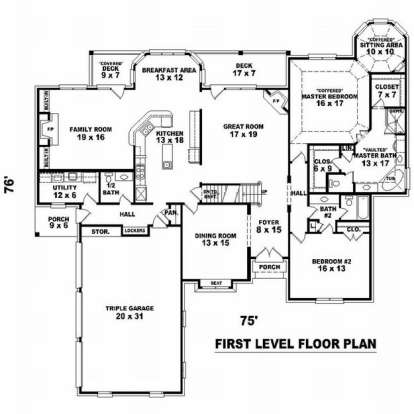 Floorplan 2 for House Plan #053-02034