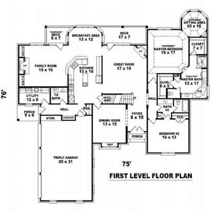 Floorplan 2 for House Plan #053-02037