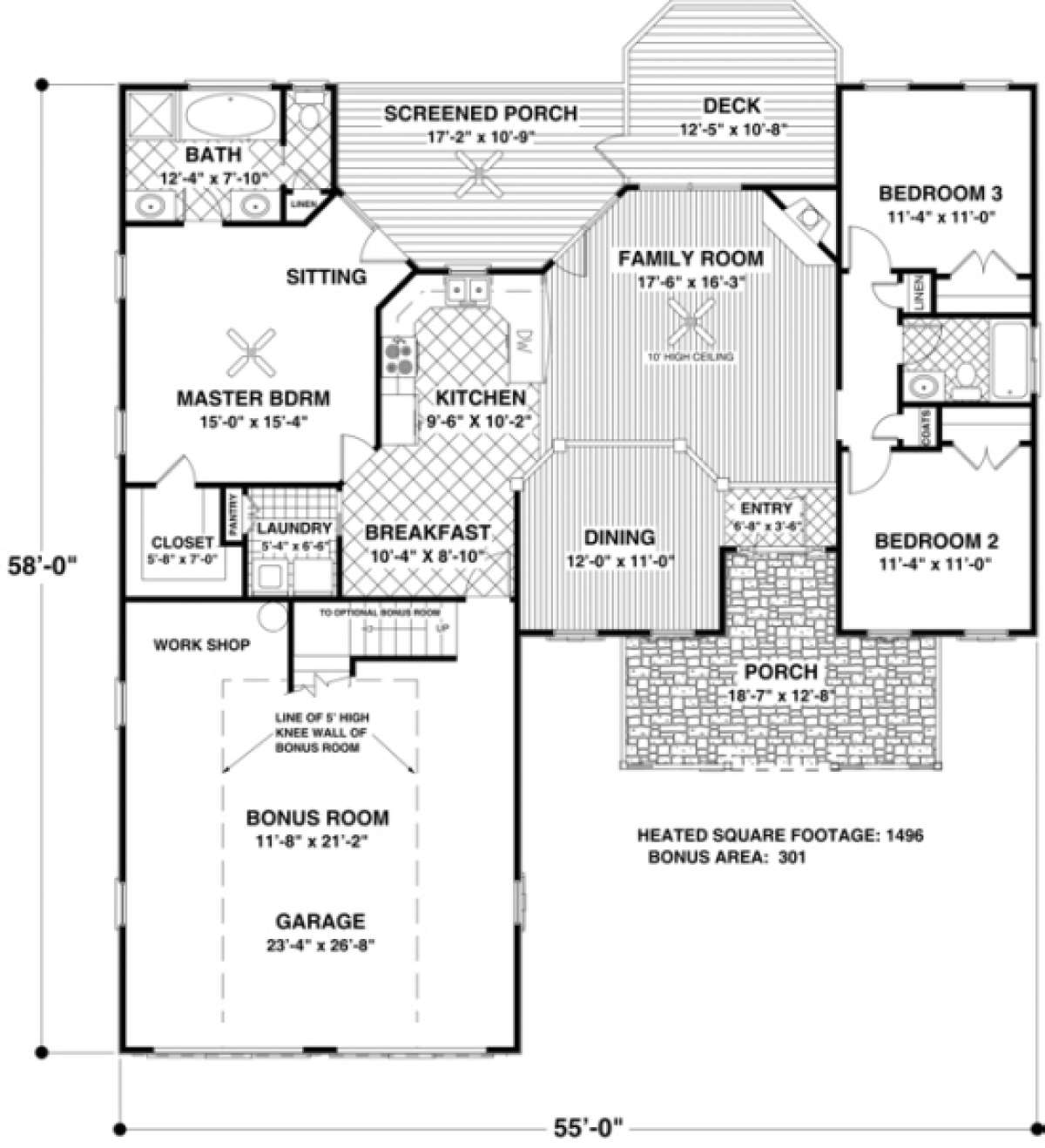 Floorplan for House Plan #036-00026