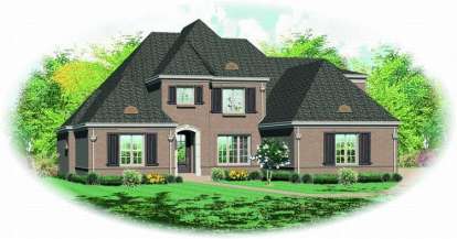 5 Bed, 4 Bath, 4391 Square Foot House Plan - #053-02039