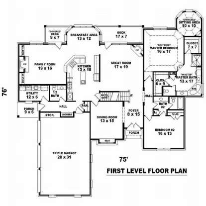 Floorplan 2 for House Plan #053-02040