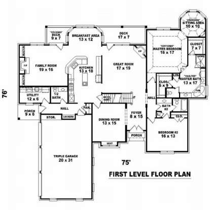Floorplan 2 for House Plan #053-02041