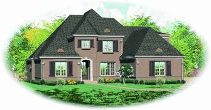 French Country House Plan #053-02043 Elevation Photo