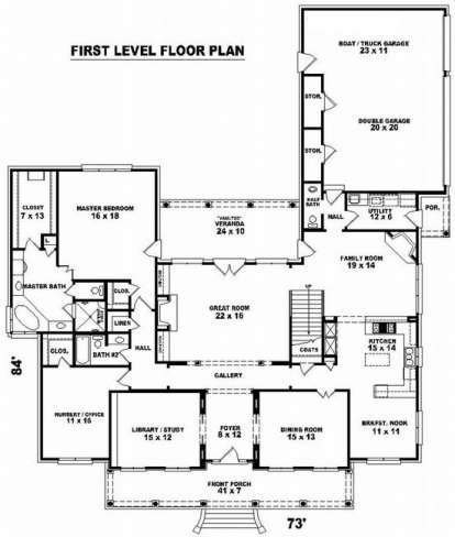 Floorplan 1 for House Plan #053-02044