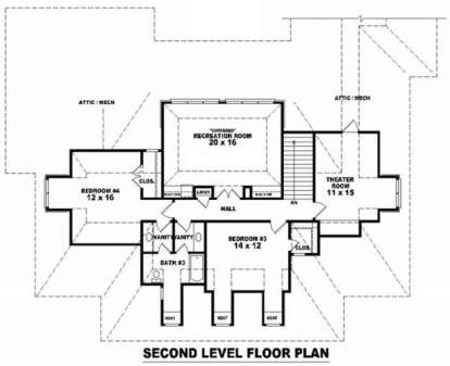 Floorplan 2 for House Plan #053-02044