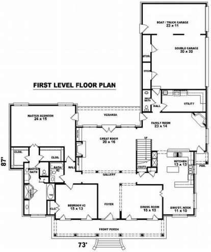 Floorplan 1 for House Plan #053-02045