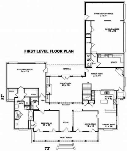 Floorplan 1 for House Plan #053-02046