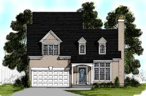 Narrow Lot House Plan #036-00027 Elevation Photo