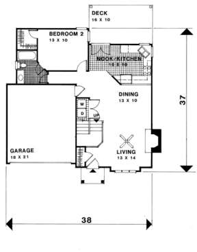 First Floor for House Plan #036-00027