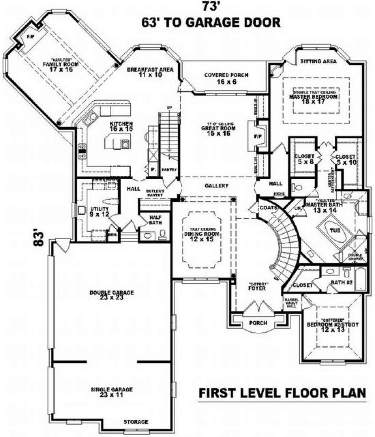 Floorplan 1 for House Plan #053-02051