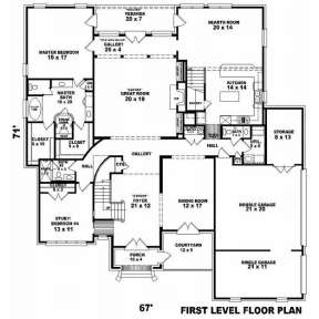 Floorplan 1 for House Plan #053-02054