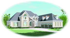European House Plan #053-02058 Elevation Photo