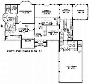 Floorplan 1 for House Plan #053-02058