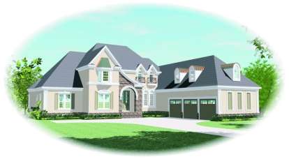 French Country House Plan #053-02059 Elevation Photo