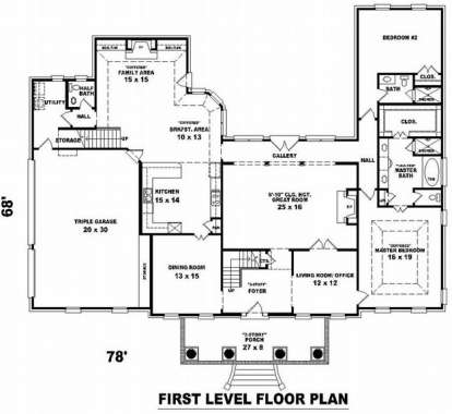 Floorplan 1 for House Plan #053-02063
