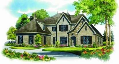 European House Plan #053-02065 Elevation Photo