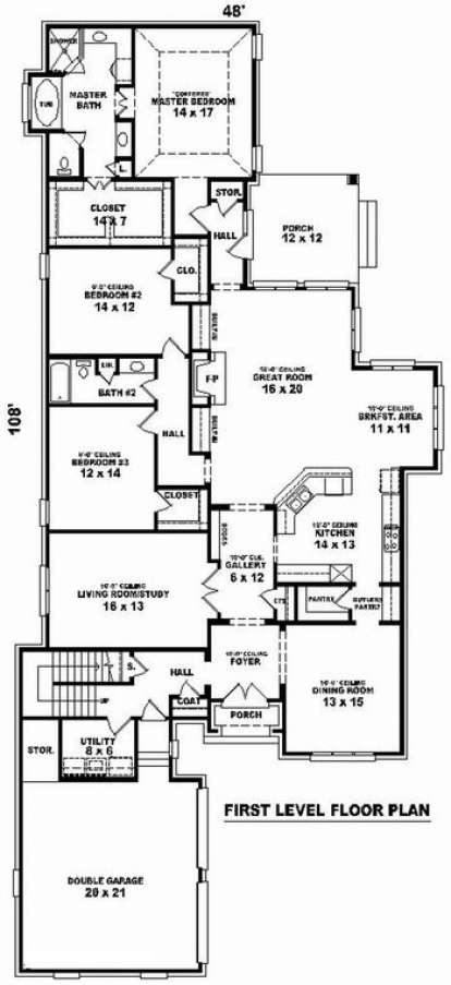 Floorplan 1 for House Plan #053-02069