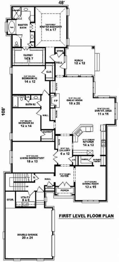 Floorplan 1 for House Plan #053-02071