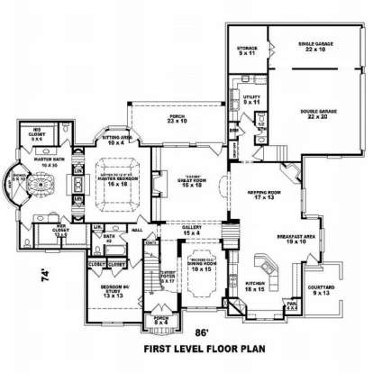 Floorplan 1 for House Plan #053-02073