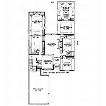 Floorplan 1 for House Plan #053-02074