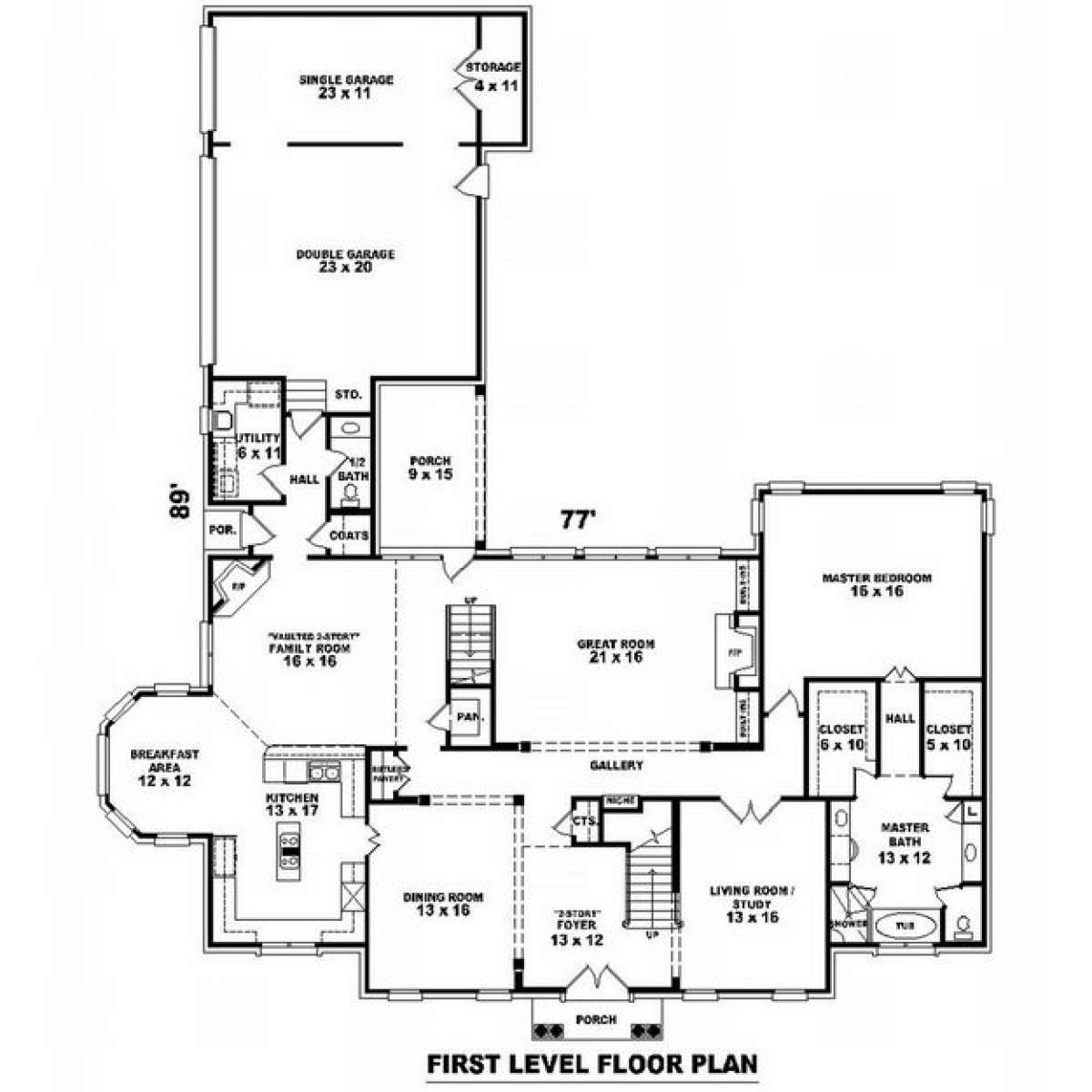 Floorplan 1 for House Plan #053-02080