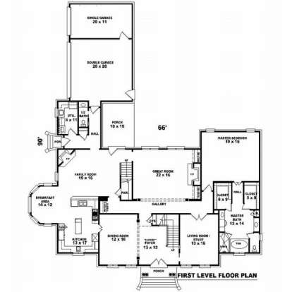 Floorplan 1 for House Plan #053-02081