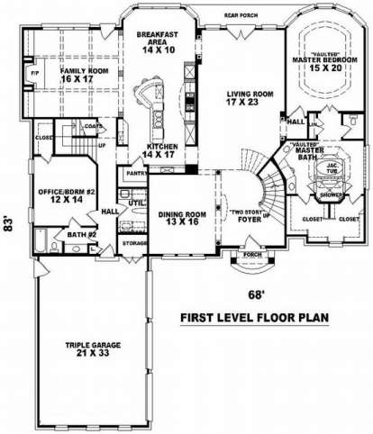 Floorplan 1 for House Plan #053-02086