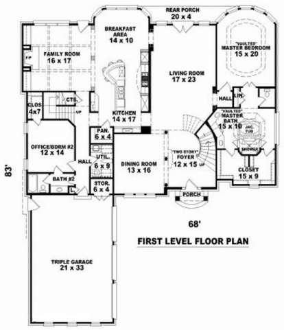 Floorplan 1 for House Plan #053-02087