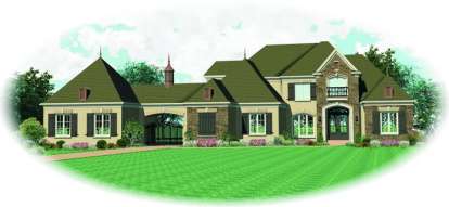 5 Bed, 4 Bath, 4722 Square Foot House Plan - #053-02090
