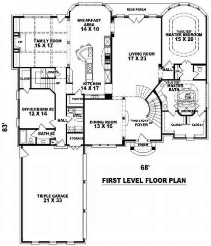 Floorplan 1 for House Plan #053-02093