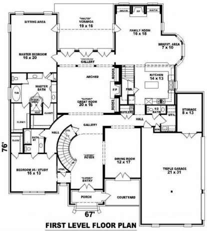 Floorplan 1 for House Plan #053-02095