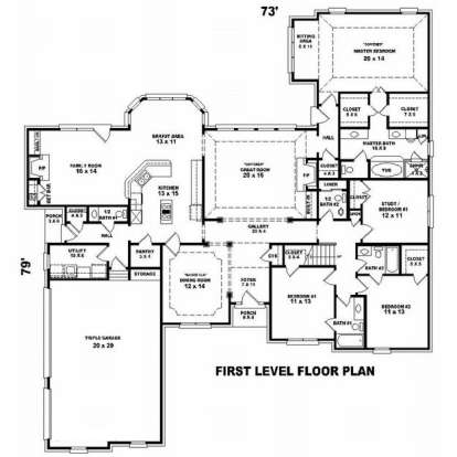 Floorplan 1 for House Plan #053-02098
