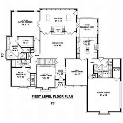 Floorplan 1 for House Plan #053-02099
