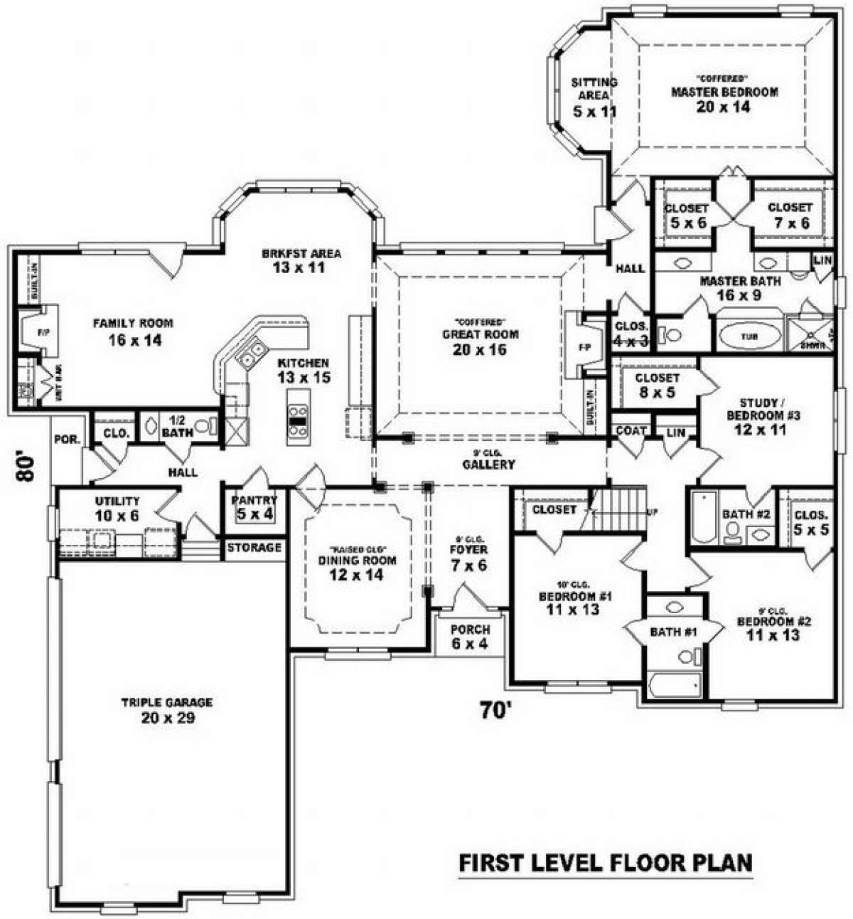 Floorplan 1 for House Plan #053-02100