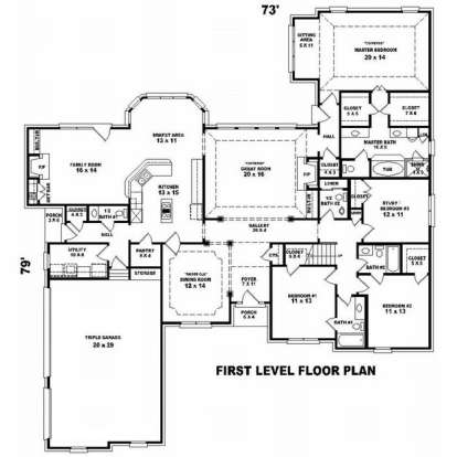 Floorplan 1 for House Plan #053-02101