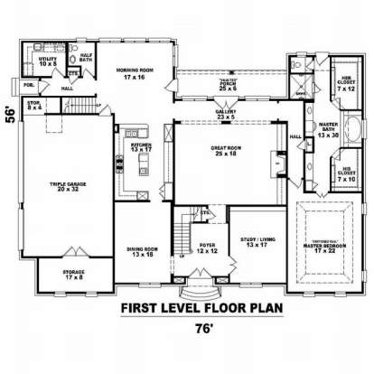 Floorplan 1 for House Plan #053-02105