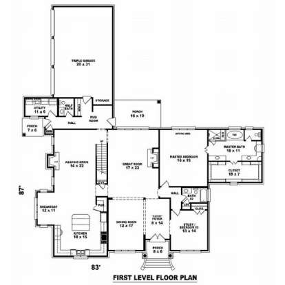 Floorplan 1 for House Plan #053-02110