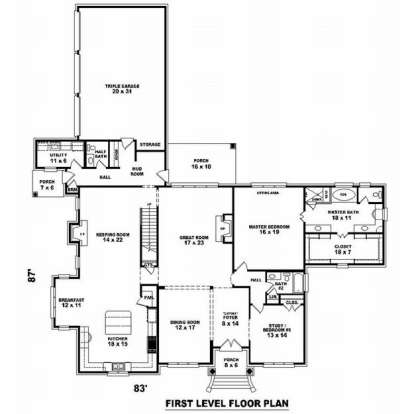 Floorplan 1 for House Plan #053-02111